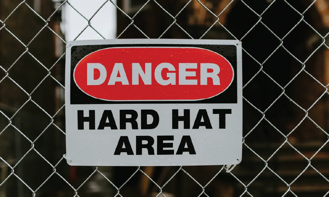 Hard Hat Area Sign Example for Construction Site