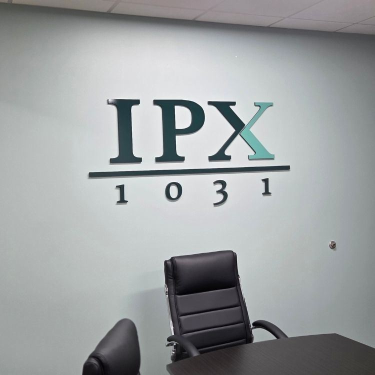 Dimensional lettering indoors 50in wide x 36in tall foam material with two color painted acrylic face