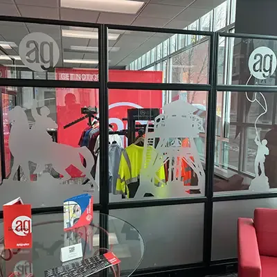 custom window sign at AlphaGraphics Helena