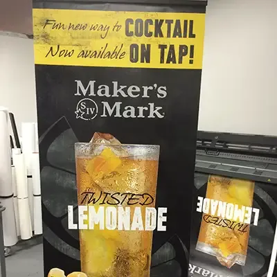 banner stand at AlphaGraphics Northbrook Deerfield