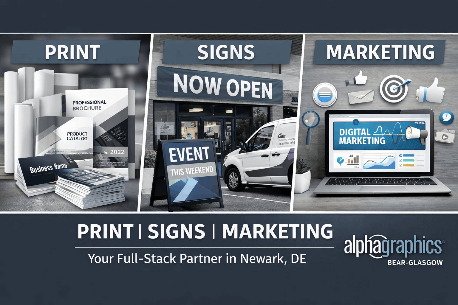   AlphaGraphics Bear-Glasgow, Newark: Your Full-Stack Printing, Signs & Marketing Solution
