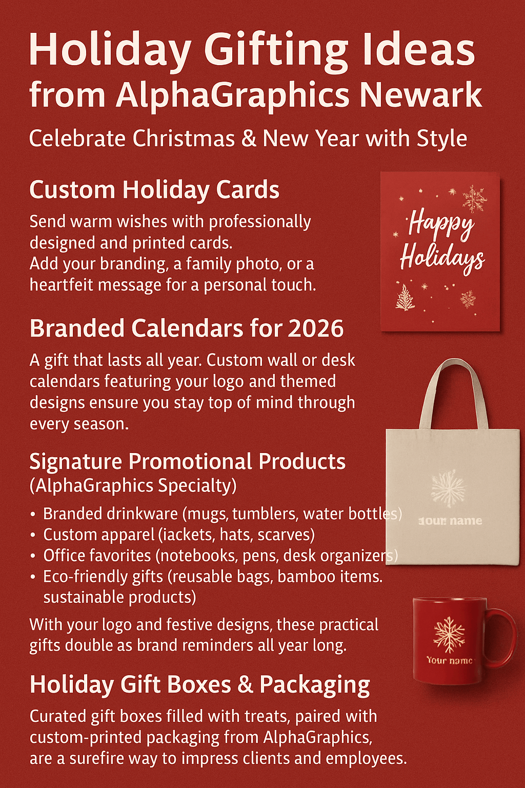 Holidays gifts from AlphaGraphics Newark