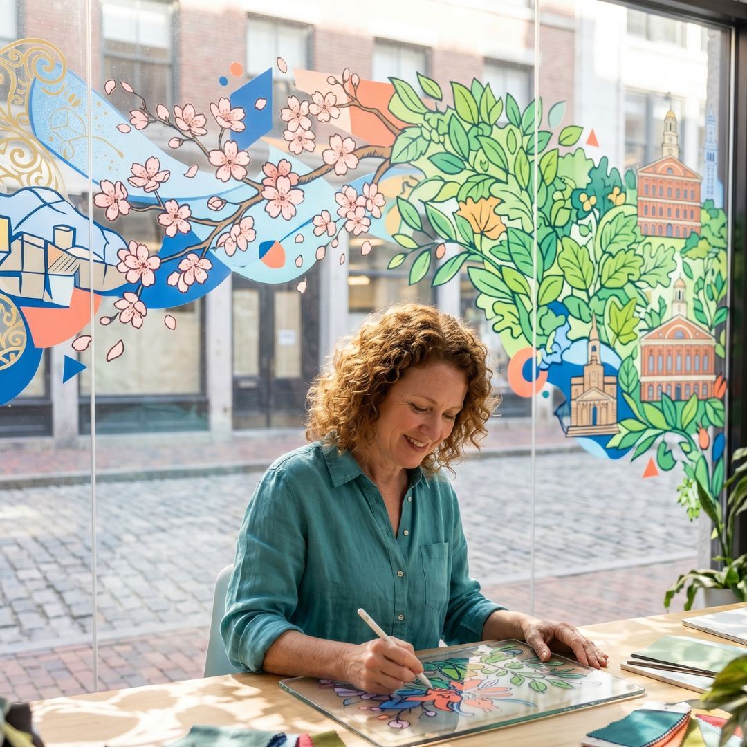 photo of window graphics