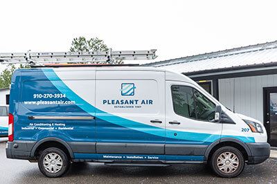 Service van wrapped and branded to Pleasant Air