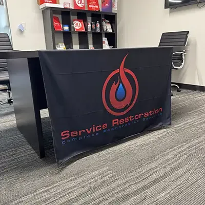 branded table cloth at AlphaGraphics Apple Valley