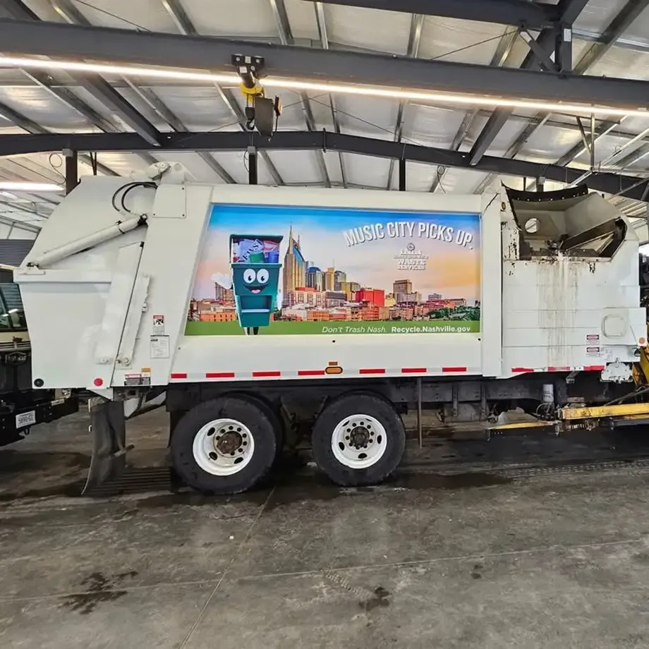 trash truck graphic at AlphaGraphics Nashville _ Music City