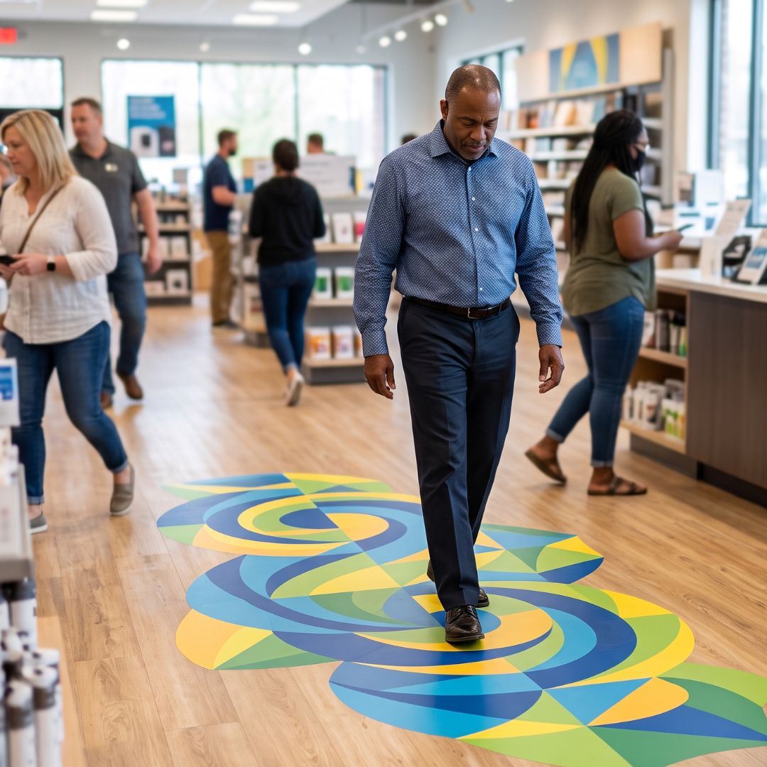 photo of floor graphics